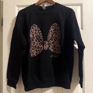 Minnie Mouse Leopard Bow Sweatshirt Size S